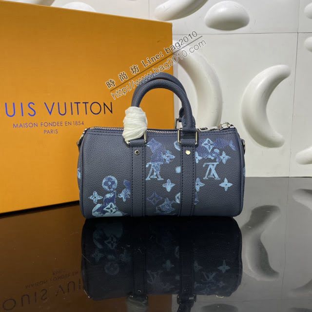 LOUIS VUITTON專櫃新款包包 路易威登Keepall XS手袋 LV字母水彩男女手提肩背斜挎波士頓包 M57844  ydh4128
